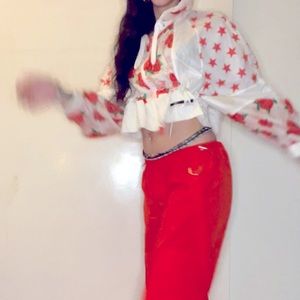 Adidas X Stella McCartney Cropped Windbreaker’s Floral Jacket